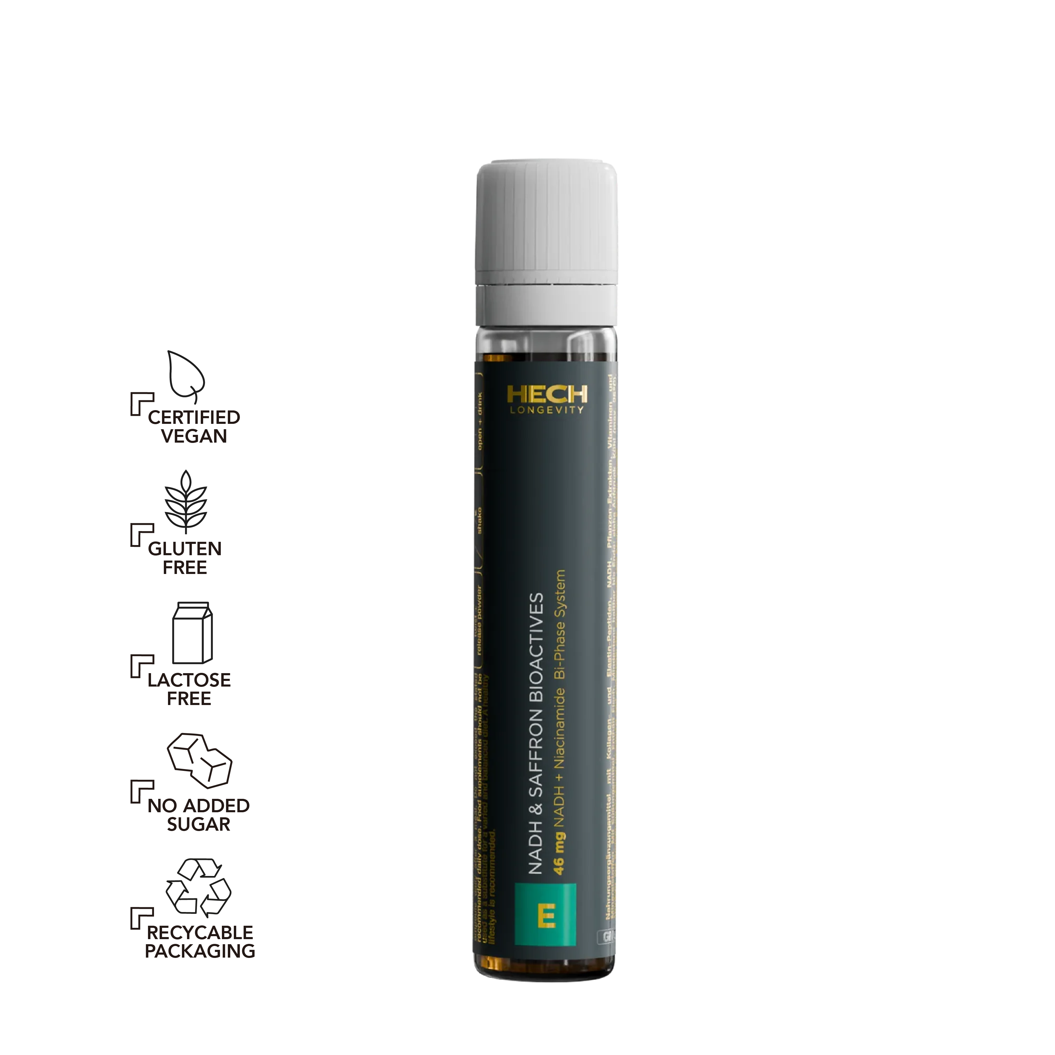 HECH® EMERALD GREEN ELIXIER | NADH & SAFFRON BIOACTIVES <br>24 Ampoules
