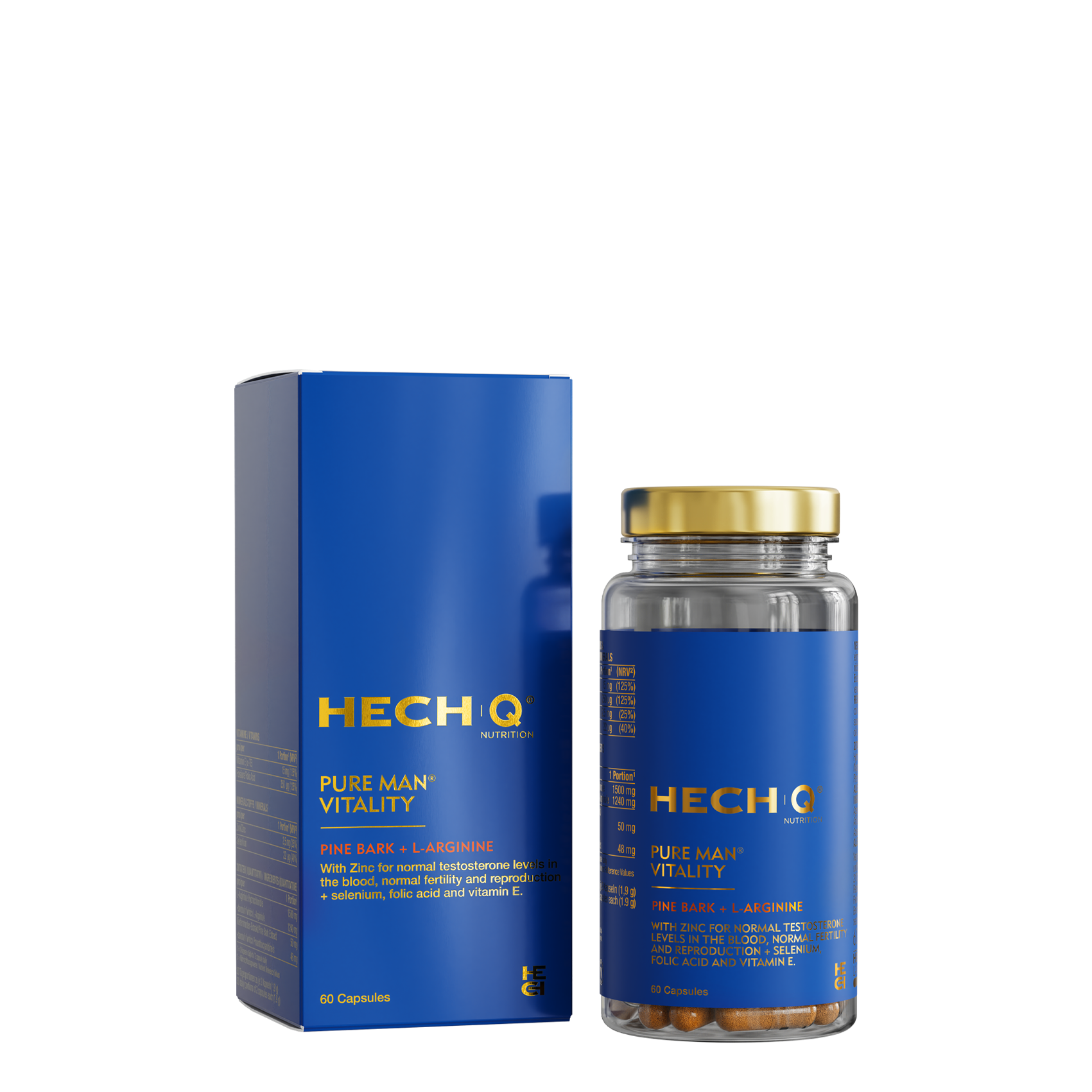 HECH | Q NUTRITION® PURE MAN VITALITY </p> 60 capsules