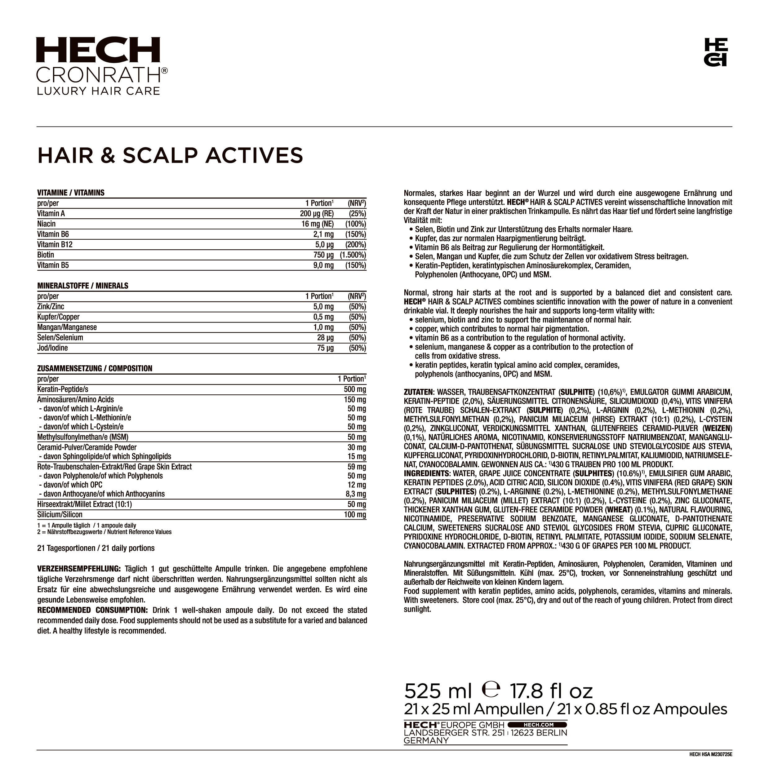 HECH® HAIR & SCALP ACTIVES<br> 21 Ampoules