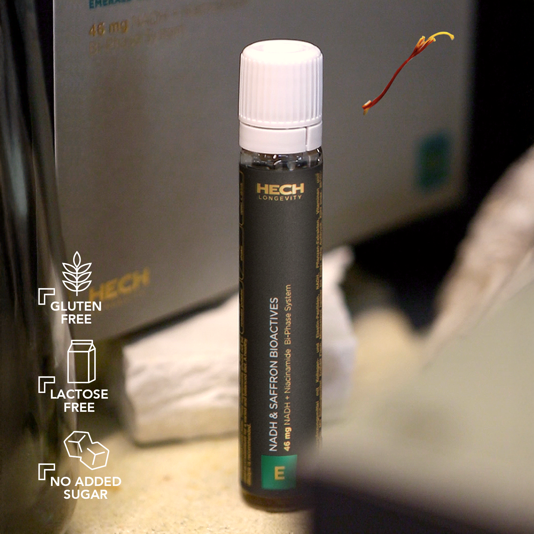 HECH® NADH & SAFFRON BIOACTIVES |  EMERALD GREEN ELIXIER <br>24 Ampoules