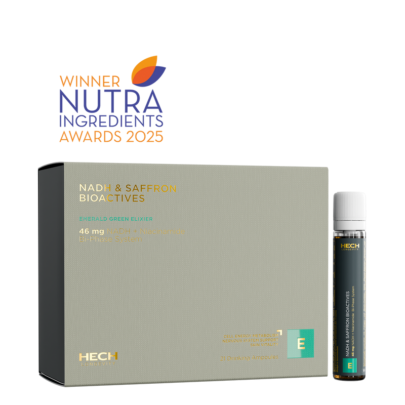 HECH® NADH & SAFFRON BIOACTIVES |  EMERALD GREEN ELIXIER <br> 21 Ampullen