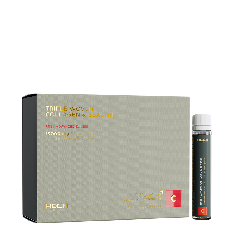 HECH® TRIPLE WOVEN COLLAGEN & ELASTIN | RUBY ADVANCED ELIXIER<br> 21 Ampoules