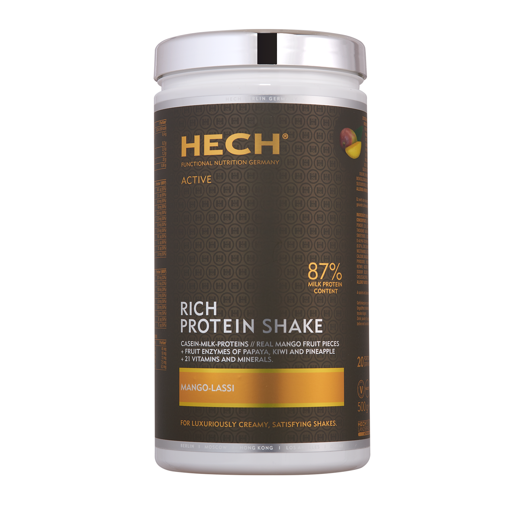 HECH Active Rich Protein Shake Mango-Lassi in einer 500g Dose