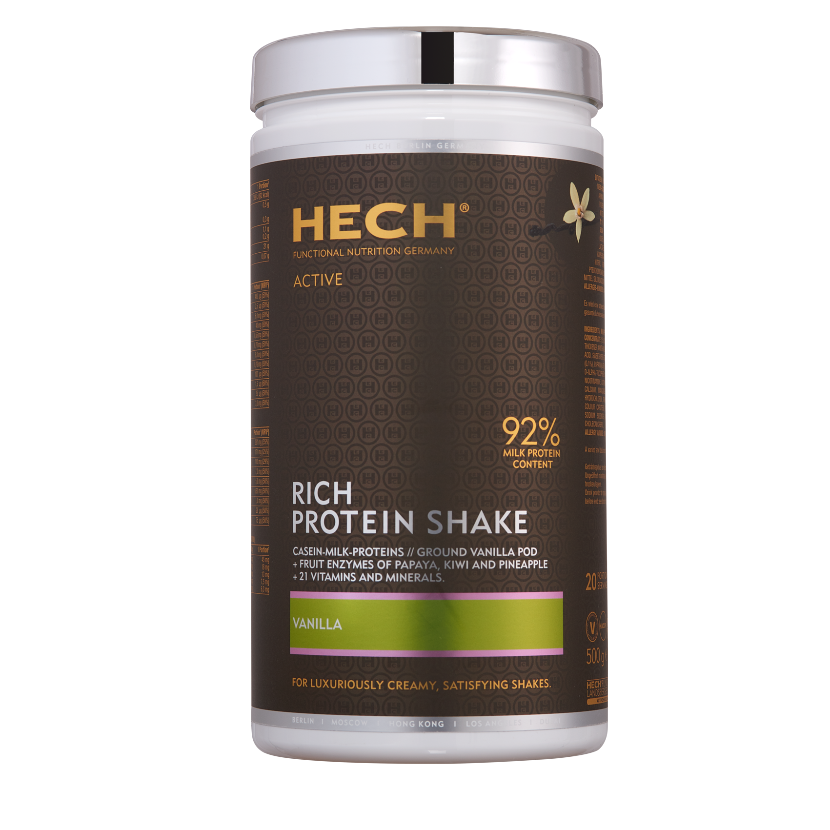 HECH Active Rich Protein Shake Vanille in einer 500g Dose